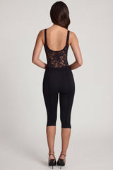 Ponte Jersey Cropped Capri Trousers in Black