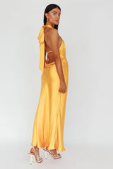 Italia Azure Crossover Halterneck Maxi Dress Sun