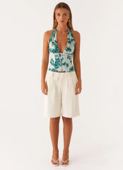 Lets Pretend Halterneck Top - Cloud Nine Floral