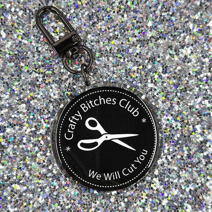 Crafty Bitches Club Keychain in Black