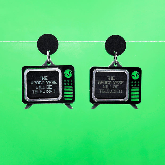 Lenticular Apocalypse TV - Earrings