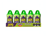 Lucas Muecas Pepino Mexican candy lollipop pack with cucumber flavor and chili powder coating.