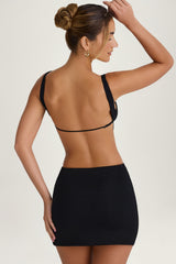 Cut-Out A-Line Mini Dress in Black