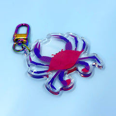 PRIDE Crab Acrylic Keychain - Bi