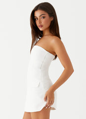 Allora Strapless Mini Dress - White