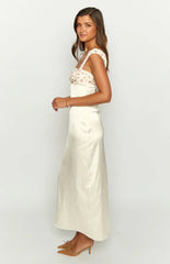 Yolandah Cream Chiffon Maxi Dress