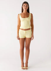 Coastline Mini Shorts - Yellow