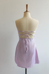 Double Twist Lavender Keyhole Short Dress