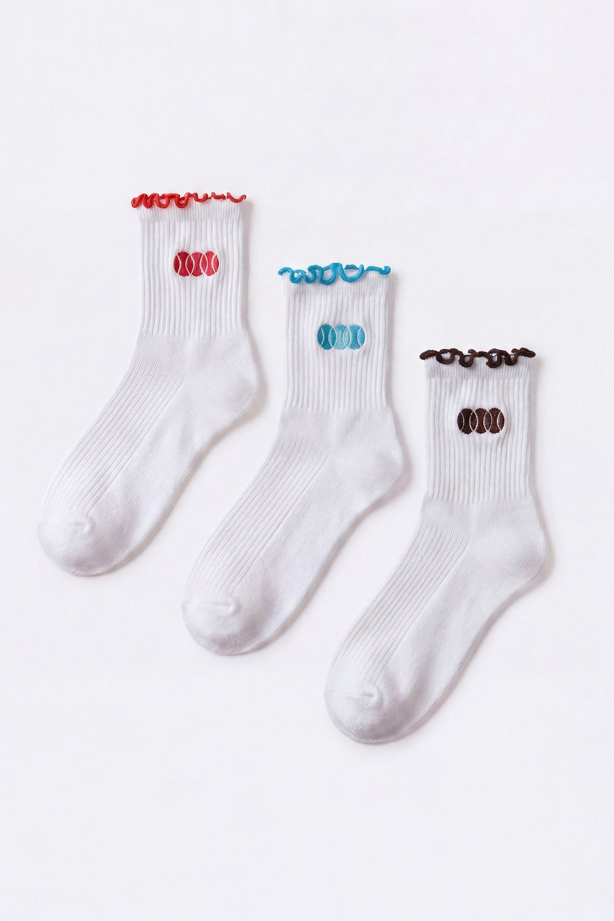 3-Pack Socks Bundle in White Multi