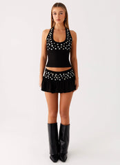 Vegas Nights Low Rise Skort - Black