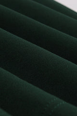 Green V Neck A-line Short Dress with Short Sleeves