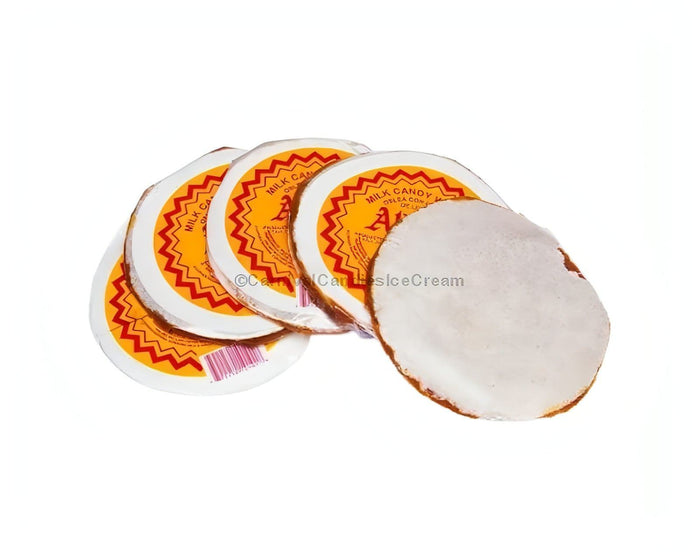 Aldama Obleas Cajeta Medium: 5 crispy wafers filled with creamy caramel, a delicious bulk Mexican candy treat.