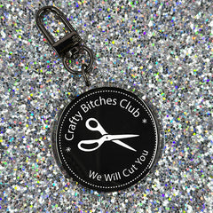 Crafty Bitches Club Keychain in Black