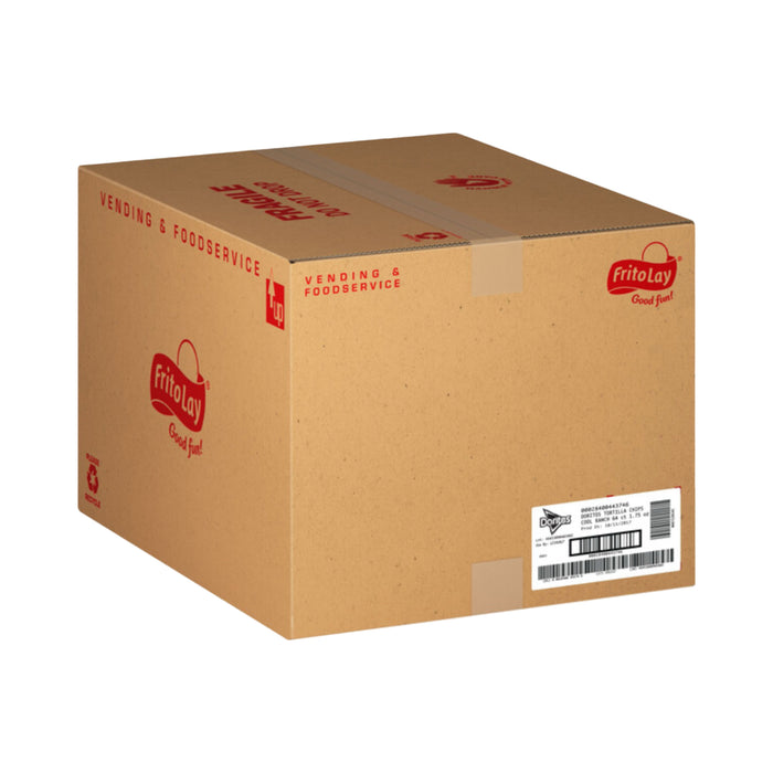 Frito Lay bulk chips case for Doritos Cool Ranch, 64 count box, perfect for vending and foodservice.