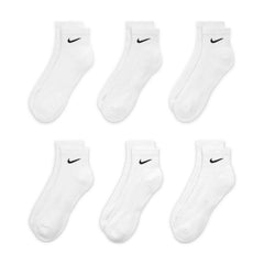 Nike Everyday Cushioned Training Ankle Socks 6 Pairs (White)