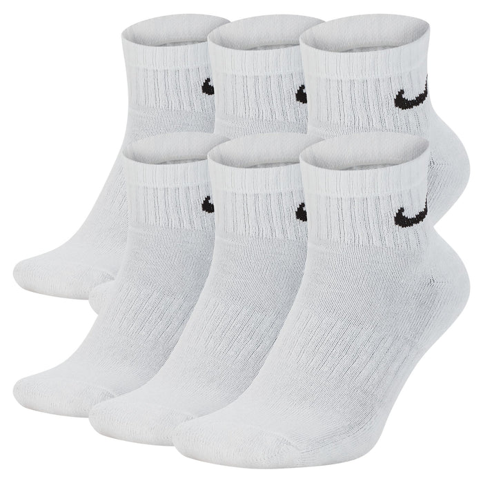 Nike Everyday Cushioned Training Ankle Socks 6 Pairs (White)