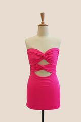 Double Twists Black Fitted Mini Dress