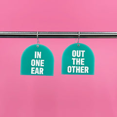 In One Ear, Out the Other Earrings - Teal