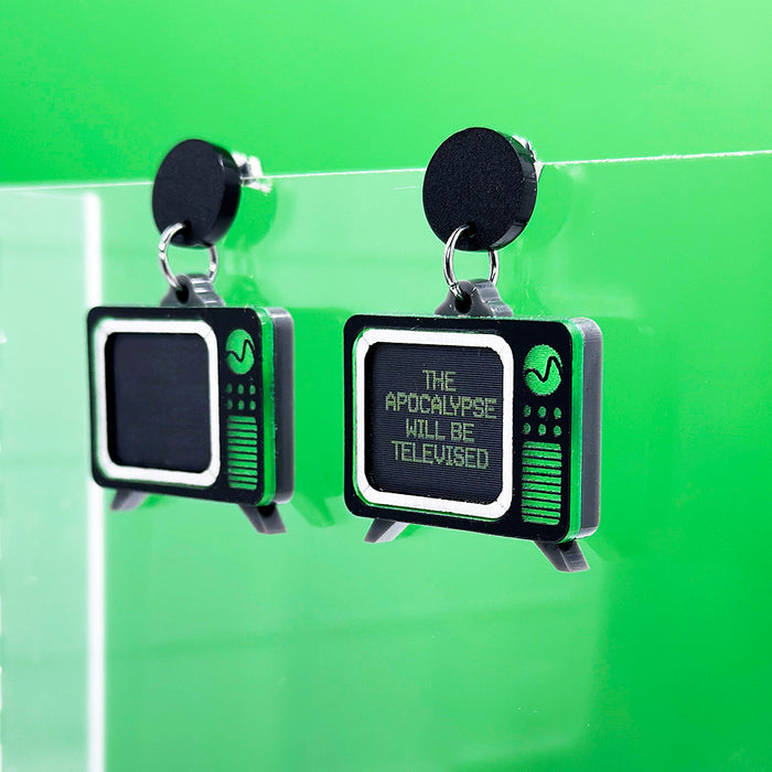 Lenticular Apocalypse TV - Earrings