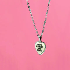 Let's Burn It All Down - Ivory - Acrylic and Metal Necklace