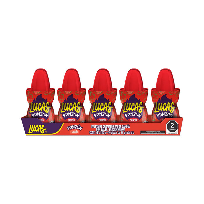 Lucas Panzon Lollipop Watermelon Mexican Candy (10 Count)