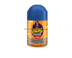Lucas Polvos Mango Mexican candy container, sweet and sour mango flavored powdered candy, bulk Mexican candy.