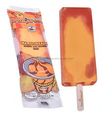 Mangoneada Chamoy mango fruit bar with packaging. Perfect bulk ice cream snack for indulging on-the-go.