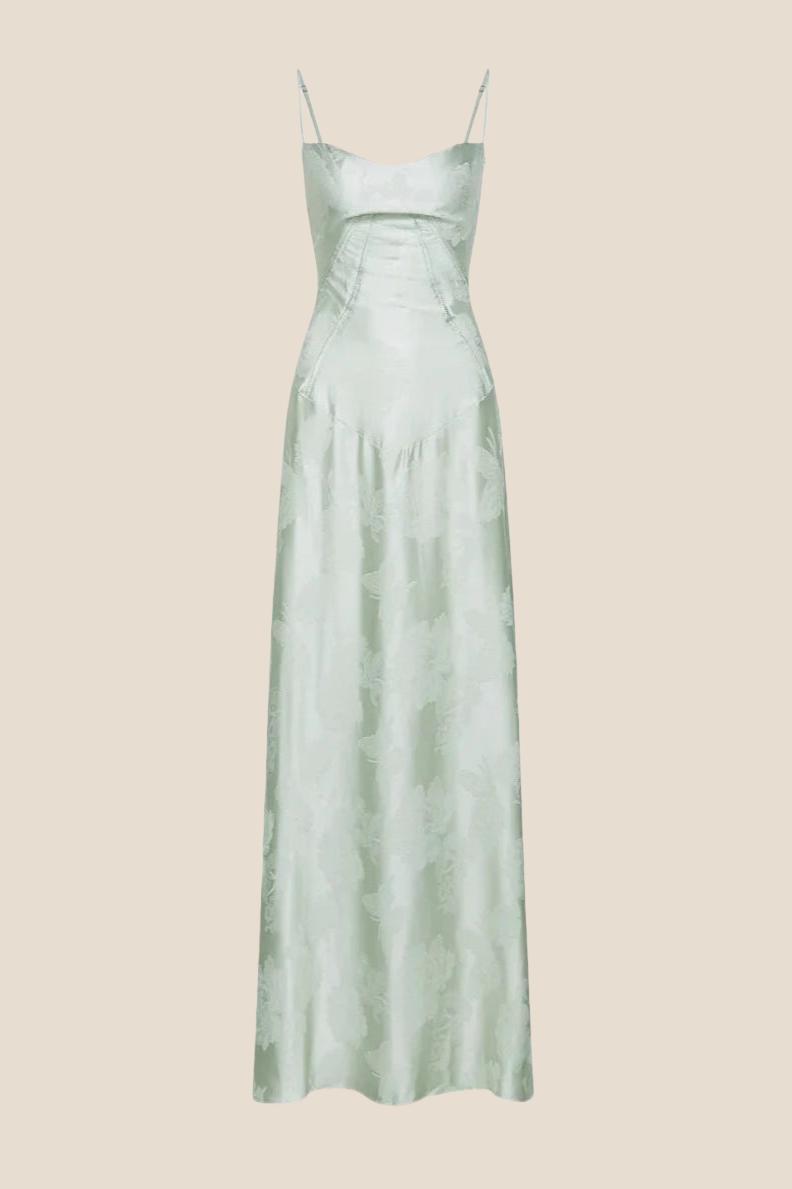 Dreamy Green Straps Long Dress