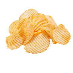 Ruffles Cheddar & Sour Cream chips, wavy texture, part of Frito Lay bulk chips case, perfect snack option.