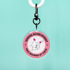 Sewing Achievement Keychain - Two Injuries At Once