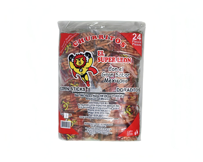 Super Leon Churrito Thick Sticks (24 Count) - Carnival Candies & Ice Cream Inc.